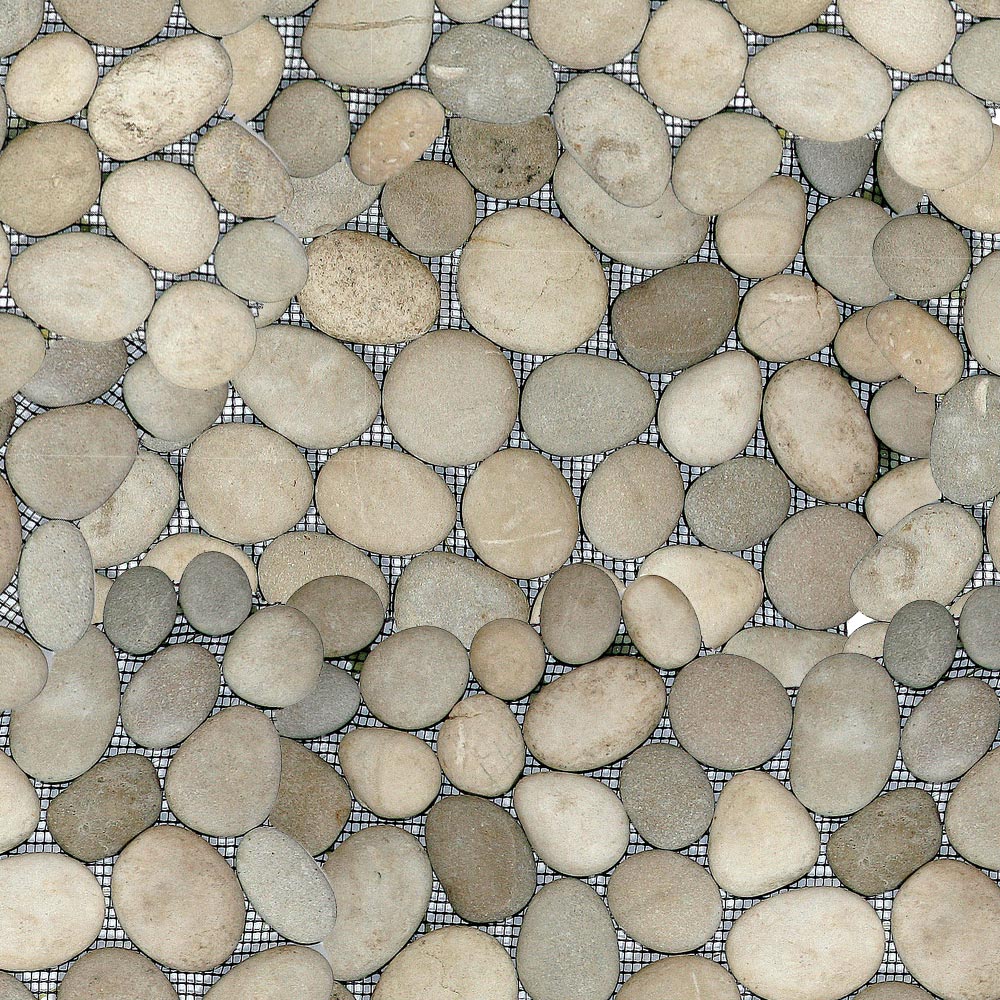 Clear View Mosaic Tile: Java Tan Pebble Tile